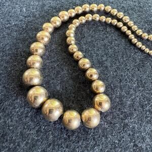 Vintage Napier Gold Tone Graduated Bead Necklace 16 Inch